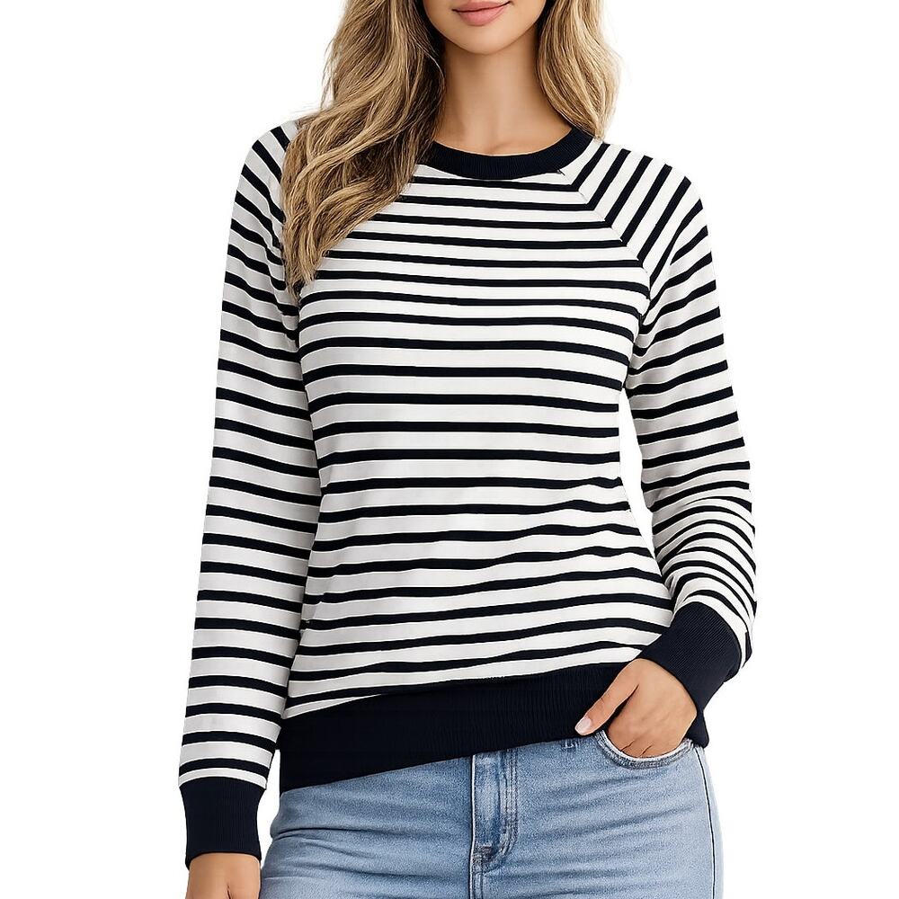 Abercrombie & Fitch Navy White Stripe Sweatshirt M